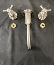 Grifo de baño Santec montado en la pared níquel satinado 3529TX-TM75 segunda mano  Embacar hacia Mexico