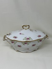 Usado, Sopa grande de porcelana Charles Ahrenfeldt Limoges Tureen rosa azul floral comprar usado  Enviando para Brazil
