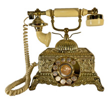 Antigo Radio Shack 43-323B Telefone Rotativo Bronze Colorido Estilo Francês Decorativo, usado comprar usado  Enviando para Brazil