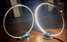 Luminária de mesa rara 14" redonda em forma de globo - LED - Onda mão ligada/desligada cromada, usado comprar usado  Enviando para Brazil