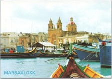 Usado, Barcos de pesca cartão postal vintage Marsaxlokk Malta comprar usado  Enviando para Brazil