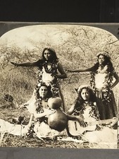Antique Keystone Stereoview Card ~ Native Hawajian Women Hula Girls 10156 261 na sprzedaż  Wysyłka do Poland