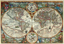 MP2 Vintage Antigo 1594 Petrus Plancius Mapa do Mundo Pôster Reimpressão A1 A2 A3 comprar usado  Enviando para Brazil