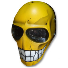 Máscara facial completa BB Paintball fibra de vidro amarela smiley V3 máscara airsoft comprar usado  Enviando para Brazil
