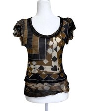 Cartões de malha Jean Paul Gaultier Maille feminino top pá preto marrom Itália anos 90 tamanho XL comprar usado  Enviando para Brazil