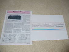 BGW 210 Amplificador de Potencia Revisión, 1979 , 2 Pgs, Completo Prueba comprar usado  Enviando para Brazil