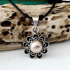 Vintage Bali Bead Ball Prata Esterlina 925 Pingente Cordão Corrediça Colar 18" comprar usado  Enviando para Brazil
