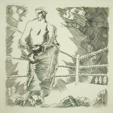 La Boxea Un Boxeador En El Ring Grabado Original Punta Seca C1930 Deporte BOXING comprar usado  Enviando para Brazil