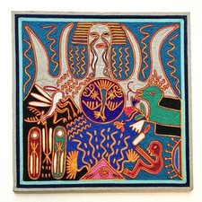 Huichol yarn painting for sale  Chicago