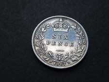 1887 sixpence six for sale  HASTINGS