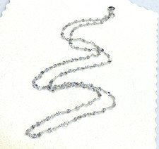 Colar de corrente cintilante corte diamante ouro branco 14K sólido 20 pol. 2 mm comprar usado  Enviando para Brazil