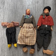 Bonecas de madeira vintage primitivas esculpidas e pintadas à mão holandesas raras comprar usado  Enviando para Brazil