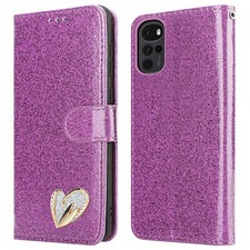 Capa carteira flip glitter brilhante para celular Motorola G22 Power Phone, usado comprar usado  Enviando para Brazil