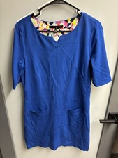 Vestido de manga curta Cynthia Steffens azul vibrante linha A - Tamanho 10 comprar usado  Enviando para Brazil