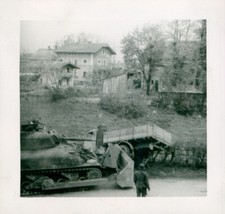 1945 Segunda Guerra Mundial GI Levesque's 3rd Army, Alemanha Foto tanque com lâmina de escavadeira, caminhão comprar usado  Enviando para Brazil