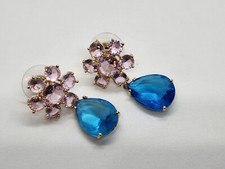 Brincos de prata esterlina Maxis rosa e azul tom dourado sobre prata comprar usado  Enviando para Brazil