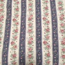 Tecido de algodão floral listrado azul branco rosas vintage acolchoado costura artesanato W54" comprar usado  Enviando para Brazil