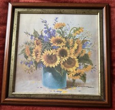 Bild sonnenblumen blauer gebraucht kaufen  Borna