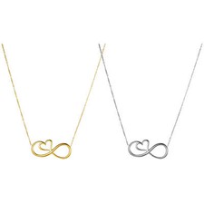 Usado, Colar corrente pingente feminino aço inoxidável coração amor símbolo infinito comprar usado  Enviando para Brazil