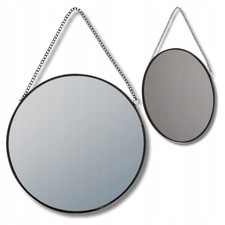 Używany, Lustro ścienne w czarnej ramie, okrągłe, nowoczesne, do salonu i sypialni na sprzedaż Używany, Lustro ścienne w czarnej ramie, okrągłe, nowoczesne, do salonu i sypialni na sprzedaż  PL