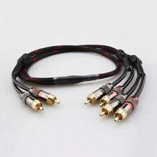 Cabo de extensão de áudio divisor plugue RCA banhado a ouro 2 machos para 4 machos adaptador RCA, usado comprar usado  Enviando para Brazil