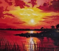 Red sunset painting for sale  Seattle