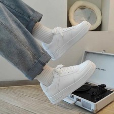 Sapatos masculinos versáteis casuais respiráveis, sapatos de tabuleiro esportivo branco puro estudante, usado comprar usado  Enviando para Brazil