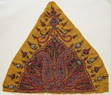 Fragmento bordado de Caxemira (triangular, paisley) - Fragmento têxtil antigo asiático comprar usado  Enviando para Brazil