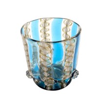 Vaso antigo veneziano em miniatura Lattacino Zanfirico Murano copo Salviati comprar usado  Enviando para Brazil