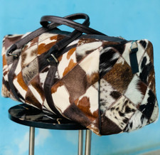 Usado, Bolsa de viagem de couro natural para cabelo de vaca | Bolsa de viagem para homens e mulheres comprar usado  Enviando para Brazil