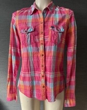 Camisa feminina Abercrombie & Fitch New York tamanho M 100% algodão, estampa xadrez xadrez comprar usado  Enviando para Brazil