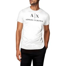 Camiseta masculina de algodão gráfica branca AX Armani Exchange L BHFO 0660 comprar usado  Enviando para Brazil