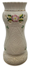 Usado, Belleek Ireland Celtic Rose & Shamrock Globe lâmpada furacão porcelana creme 2 peças comprar usado  Enviando para Brazil