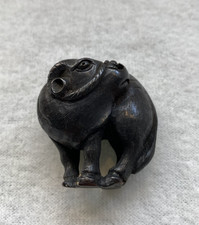 Używany, Netsuke Katabori bukszpan figurka bawoła wodnego ręcznie rzeźbiona na sprzedaż  Wysyłka do Poland