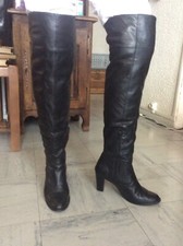 Cuissardes cuir noir d'occasion  Neuilly-sur-Seine