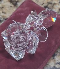 Rosa de cristal de vidro transparente pequena com travesseiro aproximadamente 3,5" de comprimento x 2" de largura x 2" de altura comprar usado  Enviando para Brazil