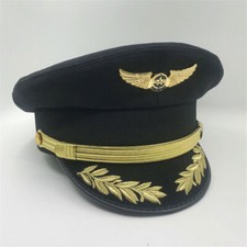 Boné piloto aba grande chapéu capitão de aviação uniforme festa cosplay militar aeroespacial comprar usado  Enviando para Brazil