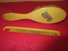 Conjunto de pente e escova infantil vintage 2 peças marfim com prata "bebê" na parte superior comprar usado  Enviando para Brazil