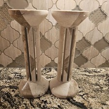 Castiçais de pedra de mármore travertino tesselado MCM MUITO RAROS comprar usado  Enviando para Brazil