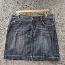 JUST JEANS Mini Saia Lápis Feminina Tamanho 16 Azul Jeans Desgastado Casual comprar usado  Enviando para Brazil