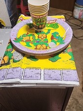 Lote Antigo Teenage Mutant Ninja Turtle Party 9" Pratos de Papel Copos Capa de Mesa comprar usado  Enviando para Brazil