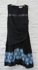 Usado, NOVO VESTIDO SPORTMAX Max Mara preto mistura de seda elástico acabamento em couro franzido XL 12 comprar usado  Enviando para Brazil