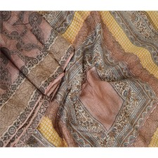Tecido para artesanato de feltro marrom vintage Sarees Sânscrito 100% seda pura sari comprar usado  Enviando para Brazil