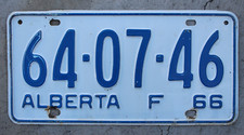 1966 alberta license for sale  Fallon