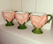3 xícaras de café/chá de cerâmica rosa tulipa da Teleflora comprar usado  Enviando para Brazil