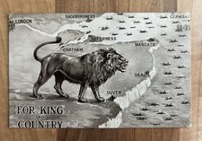 Cartão postal de leão patriótico da 1ª Guerra Mundial. Kent Coastline. To West Kirby, Merseyside 1914. comprar usado  Enviando para Brazil