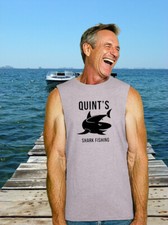 CAMISETA MASCULINA FEMININA SEM MANGAS ESTAMPA TUBARÃO PESCA MANDÍBULAS DE PEIXE GRANDE BARCO RETRÔ comprar usado  Enviando para Brazil