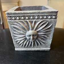 Vaso de cerâmica celestial Sun Face tampo de mesa plantador cinza resistente resina quadrado comprar usado  Enviando para Brazil