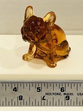 Estatueta de vidro vintage Westmoreland laranja 2,5" buldogue francês; adesivo original comprar usado  Enviando para Brazil