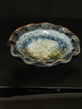 Sabonete/bugiganga de vidro arte cerâmica/crackle com borda de babados. 3,5 pol  Excelente estado usado comprar usado  Enviando para Brazil